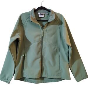 Black Diamond Womens Soft Shell Jacket Size XL Green Zip Front Fleece Lined